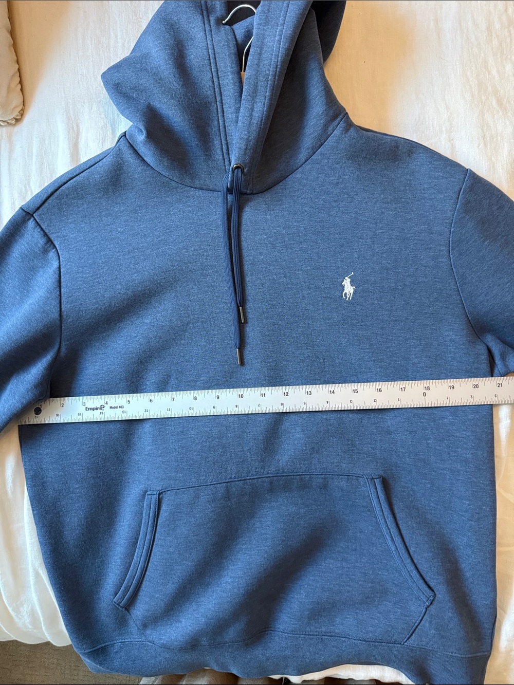Polo Ralph Lauren Blue Pullover Hoodie Sweatshirt Men’s Large Preppy Casual - Picture 7 of 9